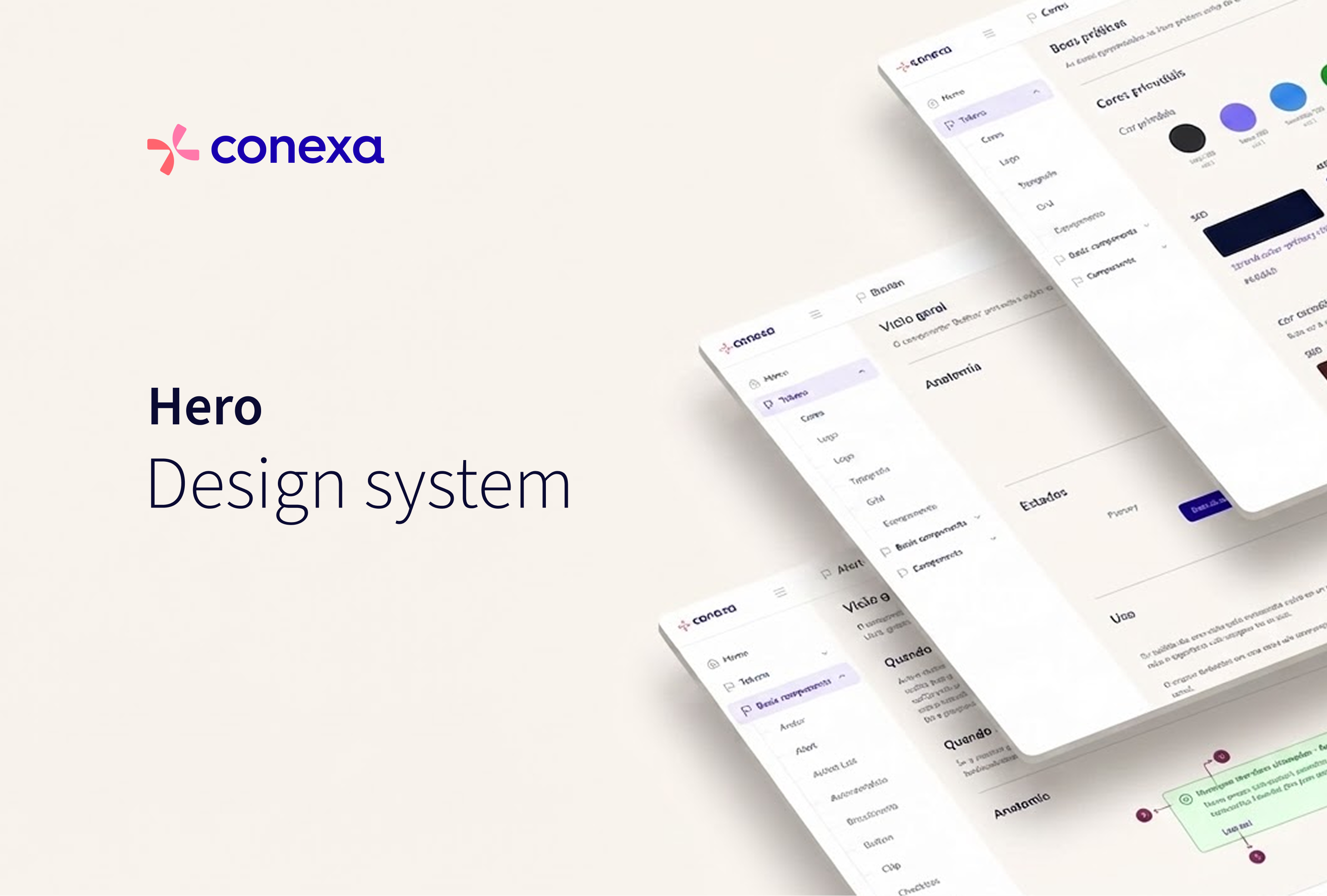 Capa do case Hero Design System, Design System multi-marca da Conexa Saúde