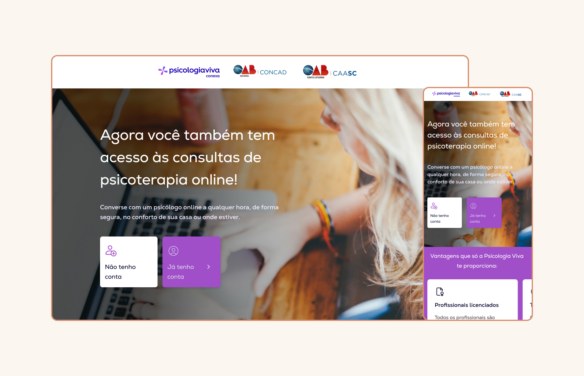 Capa do case Landing Page de Parceria, onboarding institucional da Psicologia Viva com a CAASC