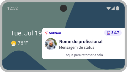 Tela de sobreposição para consulta agendada no Android